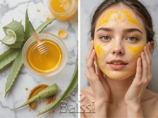 ماسک زردچوبه و آلوئهورا برای پوستهای حساس | بالسی