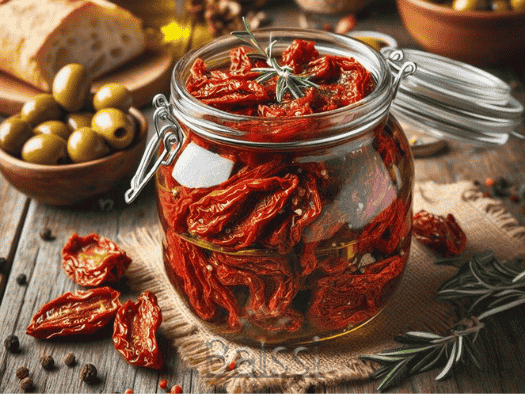 اسلایس گوجه خشک در روغن زیتون و با سبزی خشک | بالسی