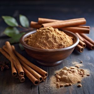 پودر و چوب دارچین