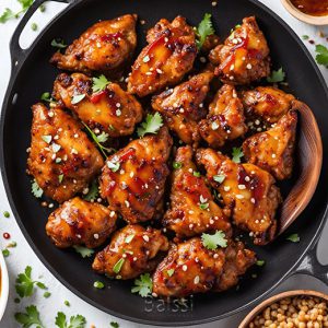 مرغ طعمدار شده با ادویه و سبزیجات