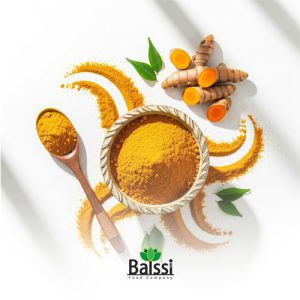 عکس پودر زردچوبه در کنار قلم زردچوبه | بالسی